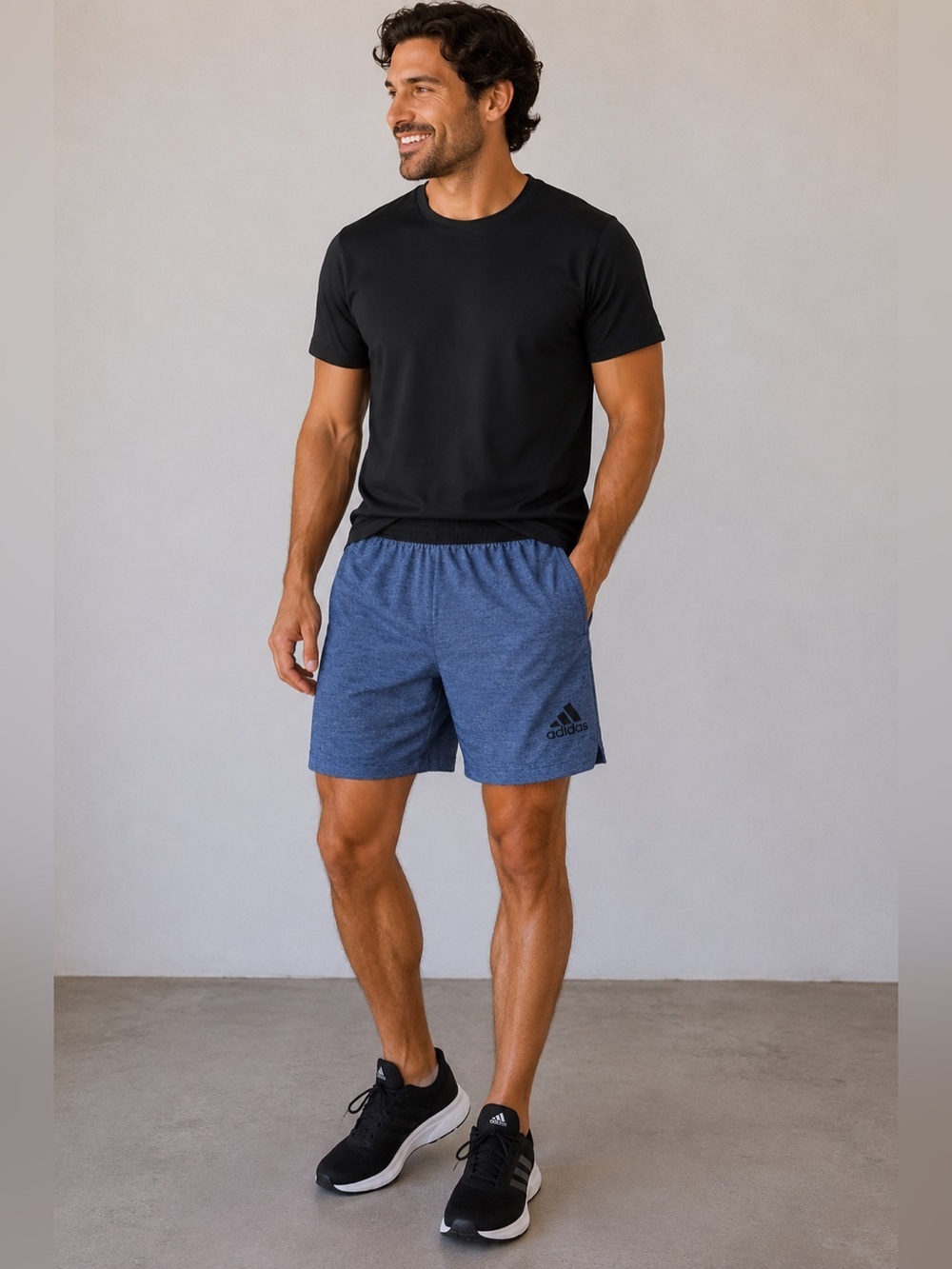 Adidas Men's Blue Heather Athletic Shorts Size M Activewear